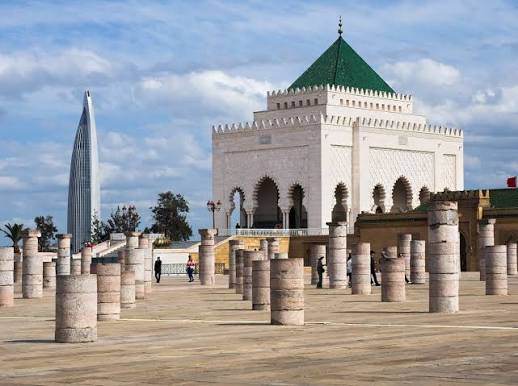 Il mausoleo di Mohammed V con il tetto verde