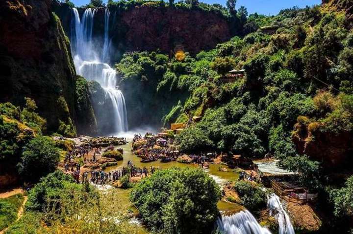 Le cascate di Ouzoud viste dalla valle