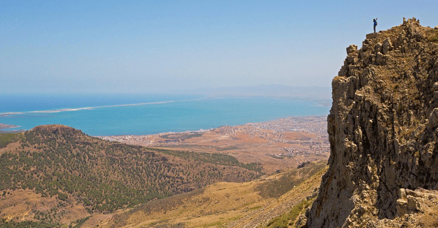 Panorama dal Gourougou su Nador, la laguna e il Mediterraneo